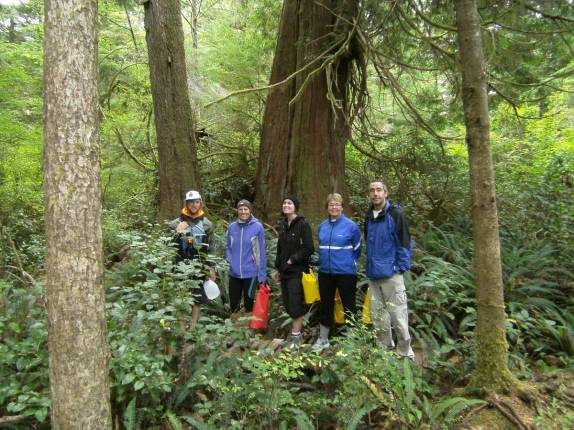 Depois do caiaque, caminhando por ilha próxima à Tofino, na costa oeste da Vancouver Island, na Columbia Britânica.no Canadá